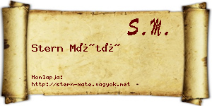 Stern Máté névjegykártya